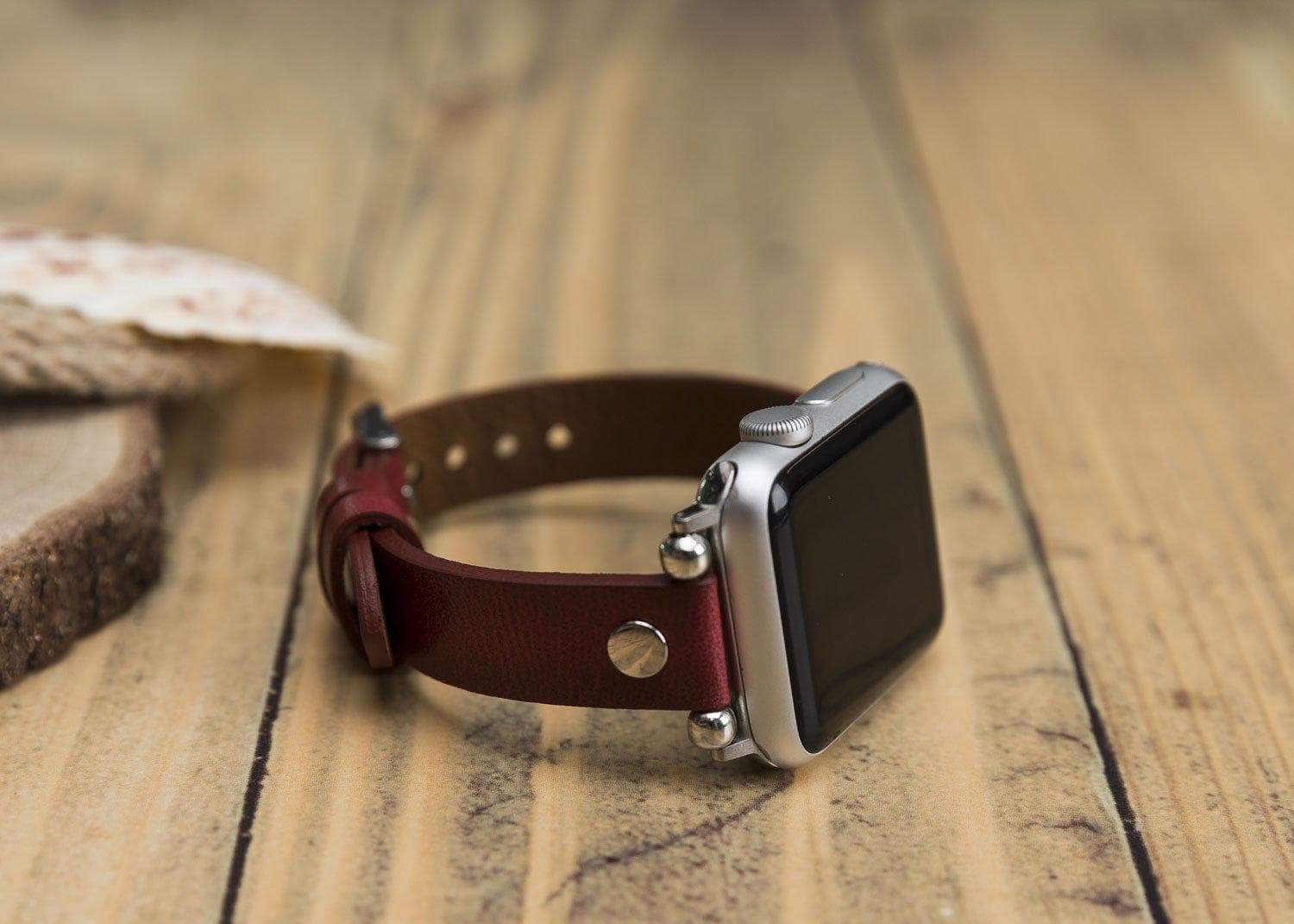 Lederarmbänder für Apple Watch – Ferro Silver Trok Style