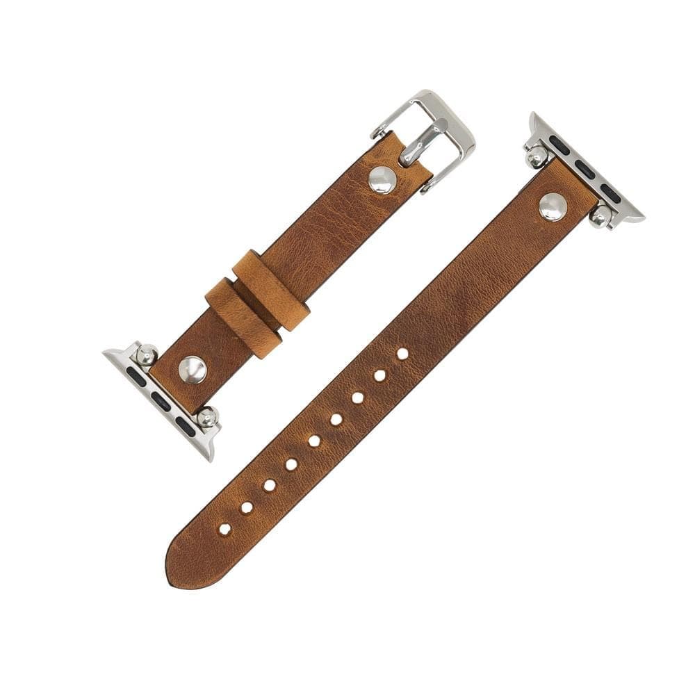 Lederarmbänder für Apple Watch – Ferro Silver Trok Style