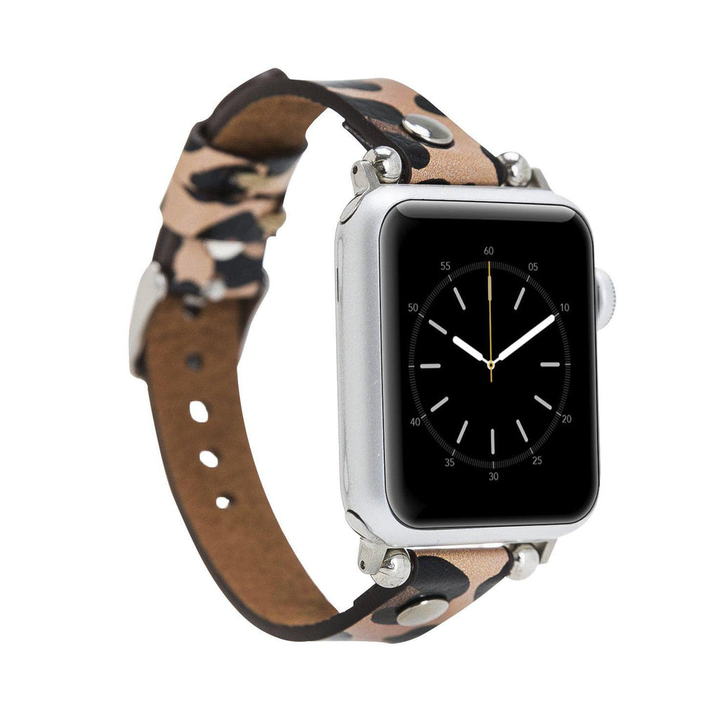 Leather Apple Watch Bands - Ferro Silver Trok Style