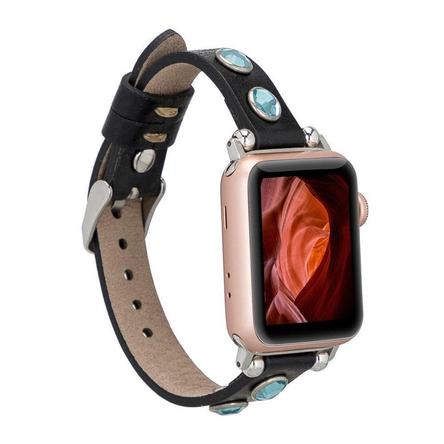 Lederarmbänder für Apple Watch – Ferro-Solitär-Diamant-Design