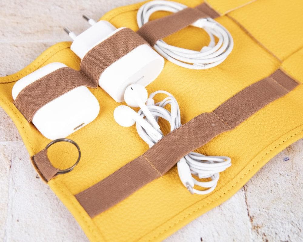 Kabelorganizer aus echtem Leder