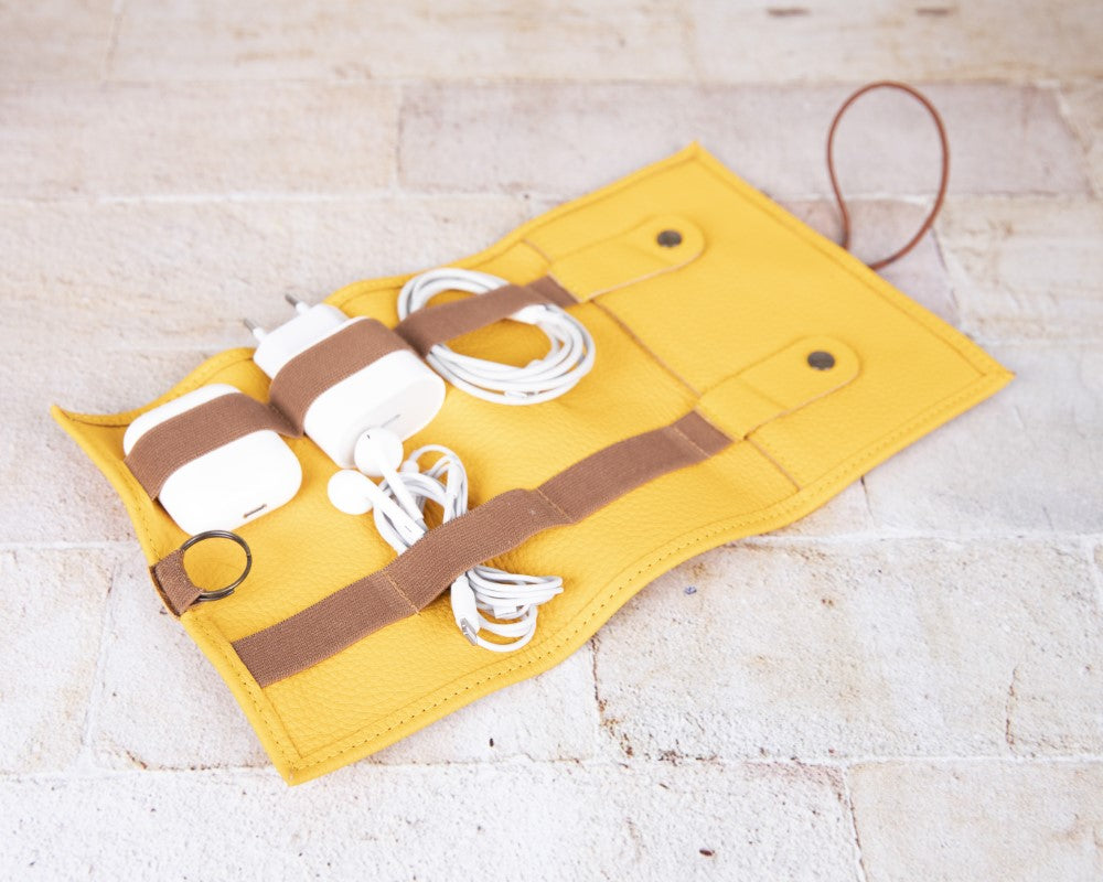 Kabelorganizer aus echtem Leder