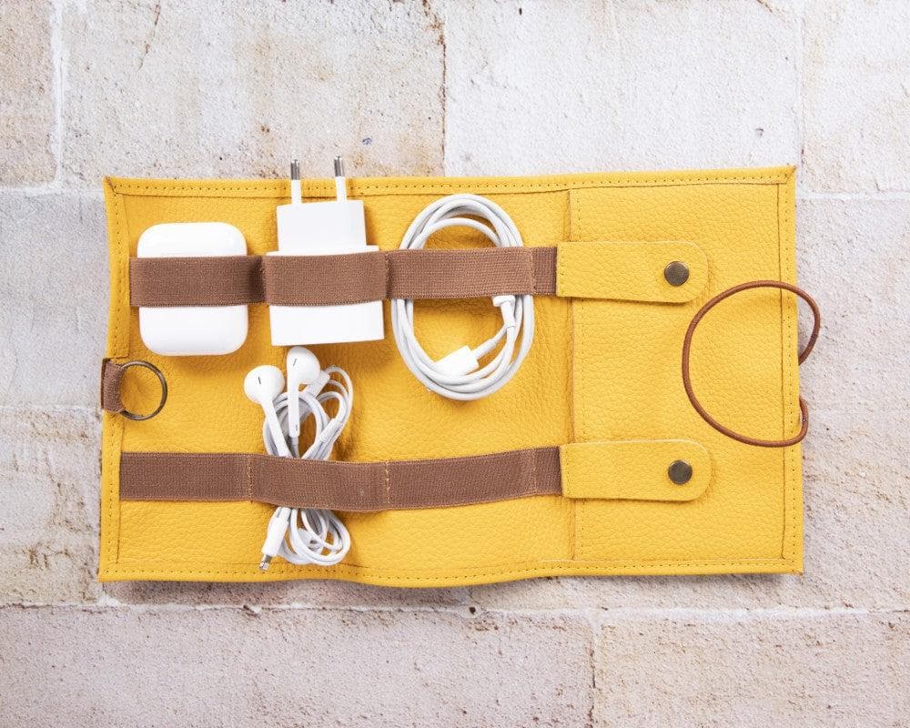 Kabelorganizer aus echtem Leder