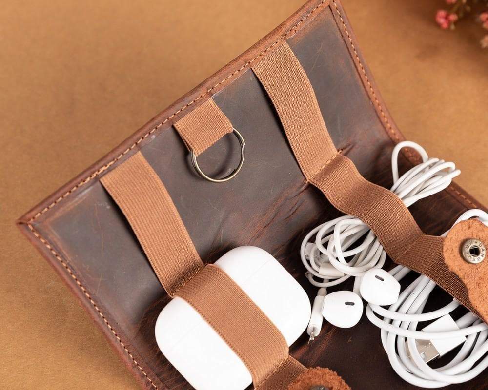 Kabelorganizer aus echtem Leder