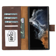 Samsung S23 Serie Abnehmbare Magic Wallet-Hülle aus Leder