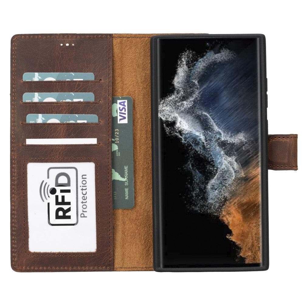 Samsung S23 Serie Abnehmbare Magic Wallet-Hülle aus Leder