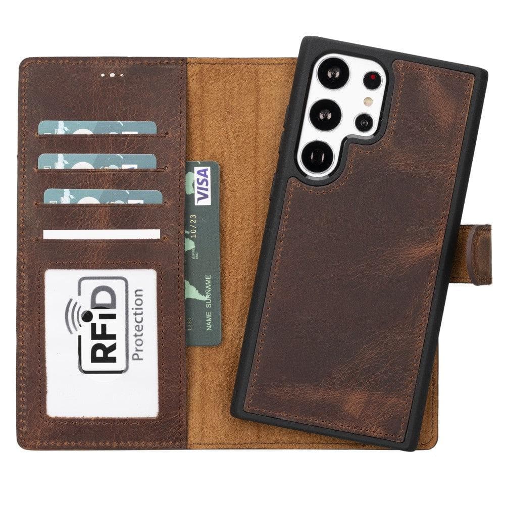 Samsung S23 Serie Abnehmbare Magic Wallet-Hülle aus Leder