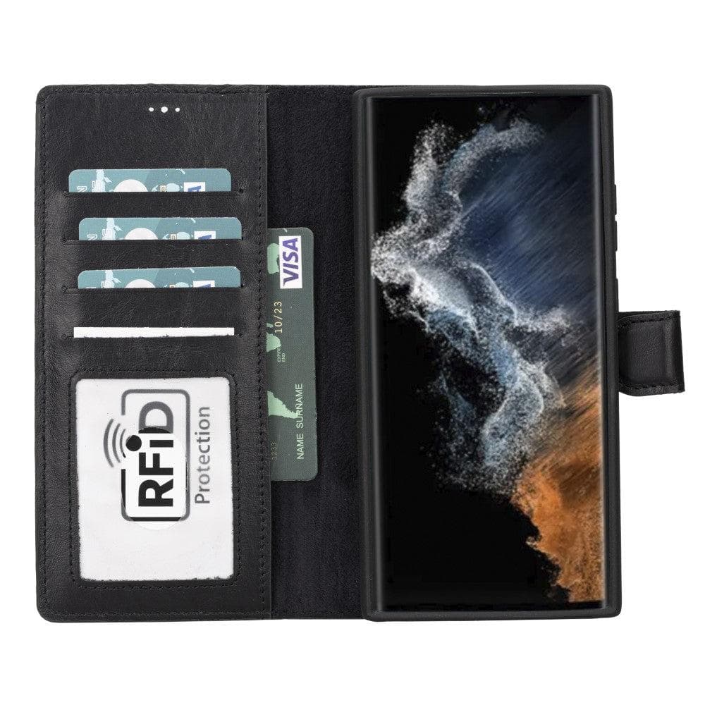 Samsung S23 Serie Abnehmbare Magic Wallet-Hülle aus Leder