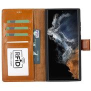 Samsung S23 Serie Abnehmbare Magic Wallet-Hülle aus Leder