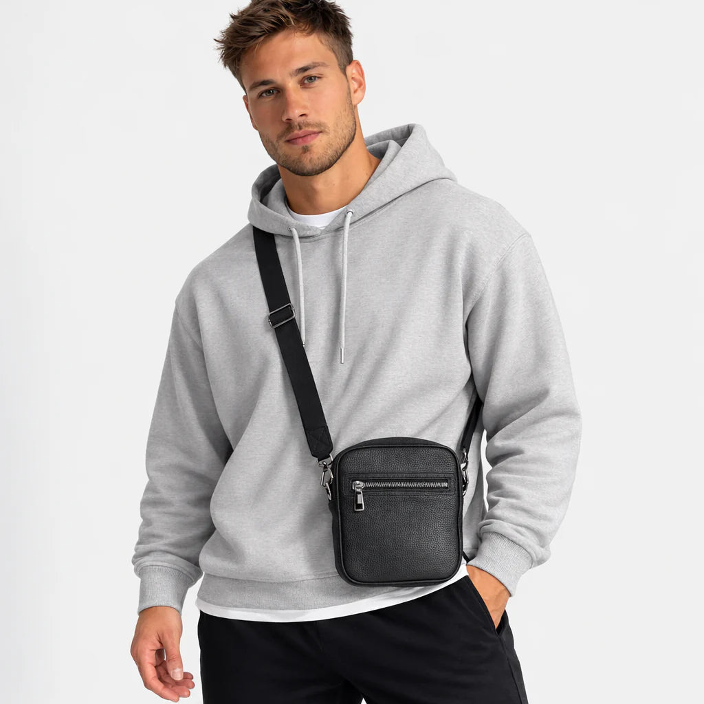 Carrera Torvane Men's Genuine Leather Crossbody Bag - Messenger Shoulder Bag for Travel and Daily Use