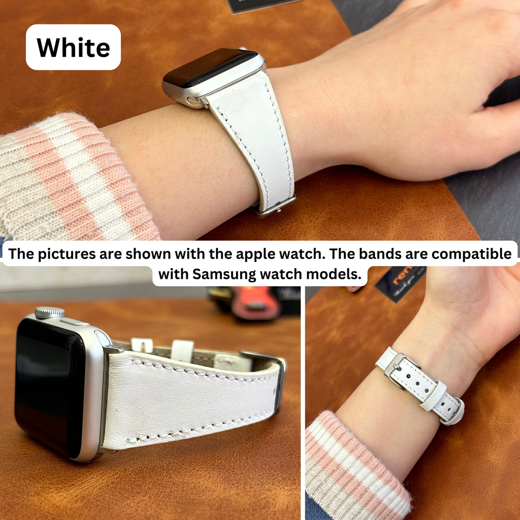 Schmale Lederarmbänder für Samsung Smartwatches