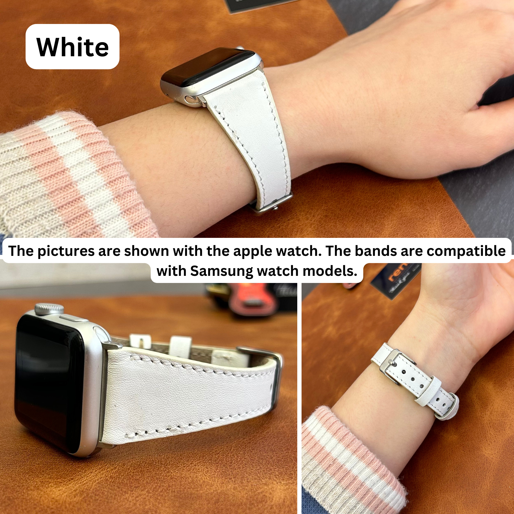 Schmale Lederarmbänder für Samsung Smartwatches