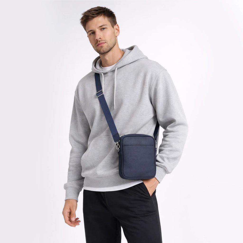 Carrera Torvane Men's Genuine Leather Crossbody Bag - Messenger Shoulder Bag for Travel and Daily Use