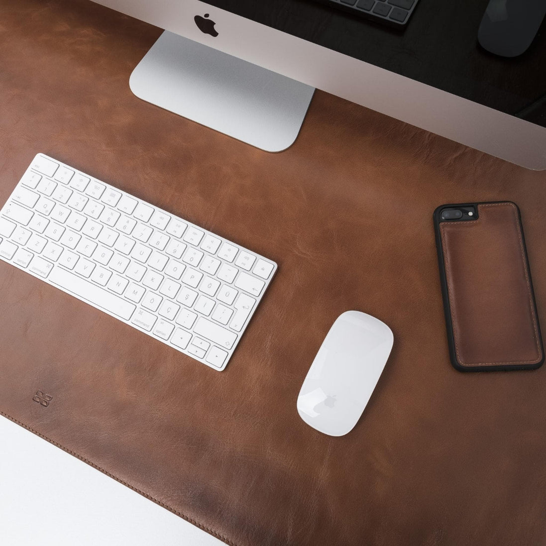 Anpassbare Schreibtischunterlage aus echtem Leder