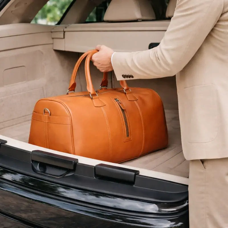 Dolly Handcrafted Leather Duffle Bag | Full Grain Leather Weekender Travel Bag