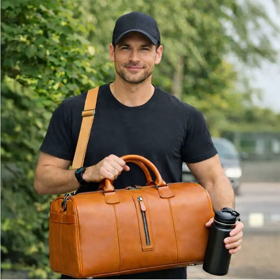 Dolly Handcrafted Leather Duffle Bag | Full Grain Leather Weekender Travel Bag