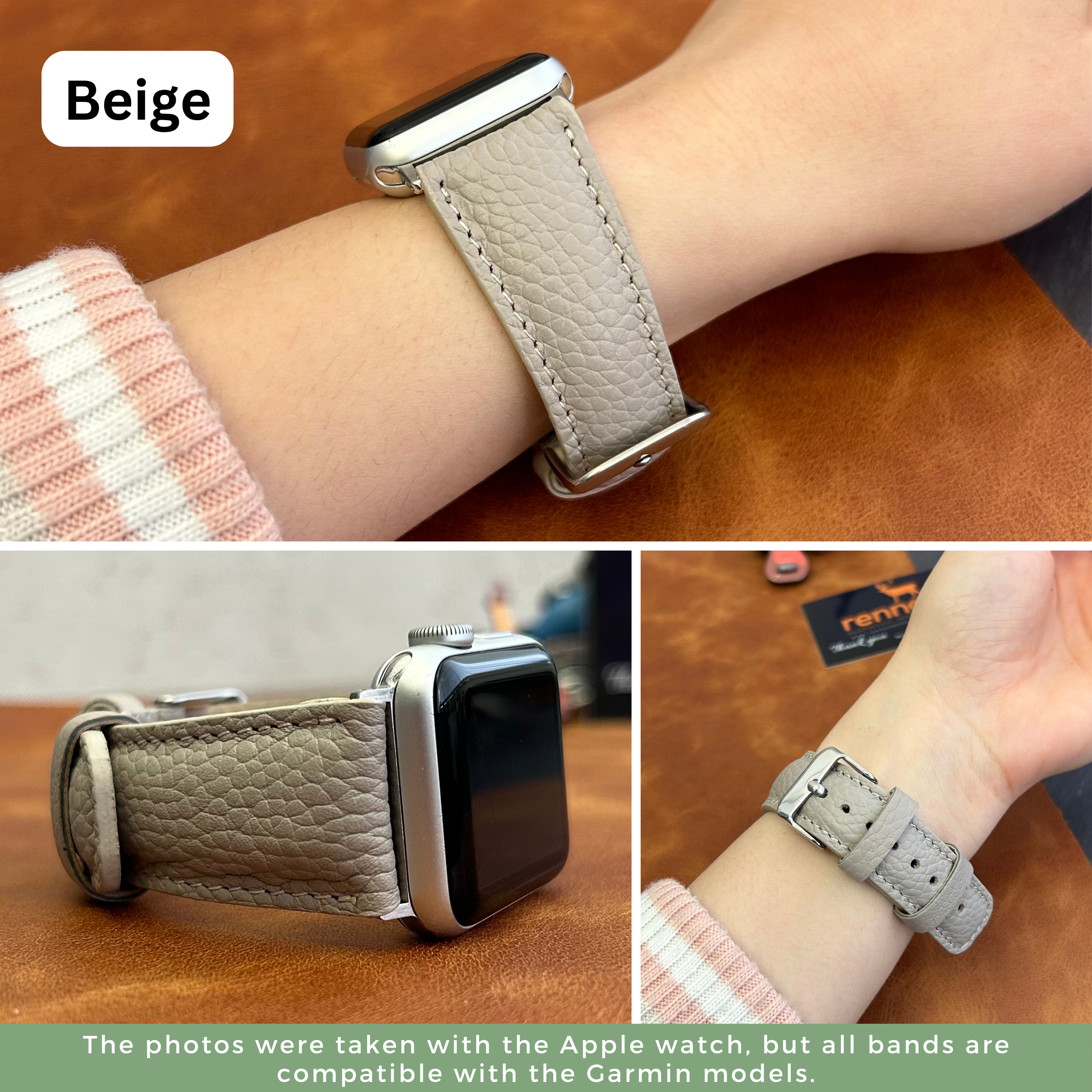 Leather Women Bands for All Garmin Smart Watches