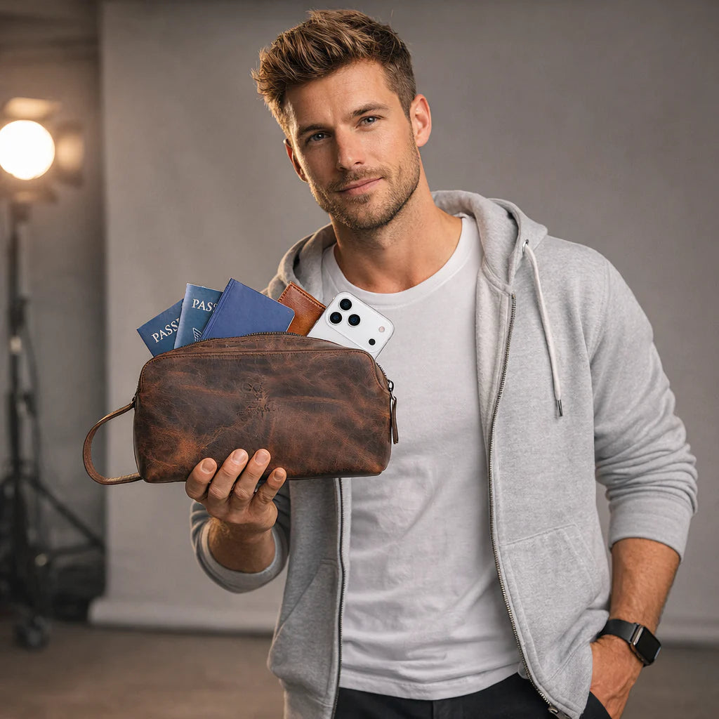 Herrenhandtasche aus Carrera Montelaro Leder