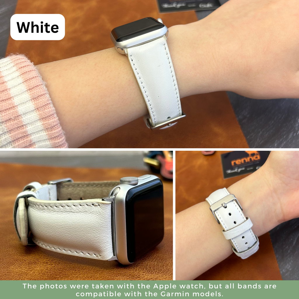 Leather Women Bands for All Garmin Smart Watches