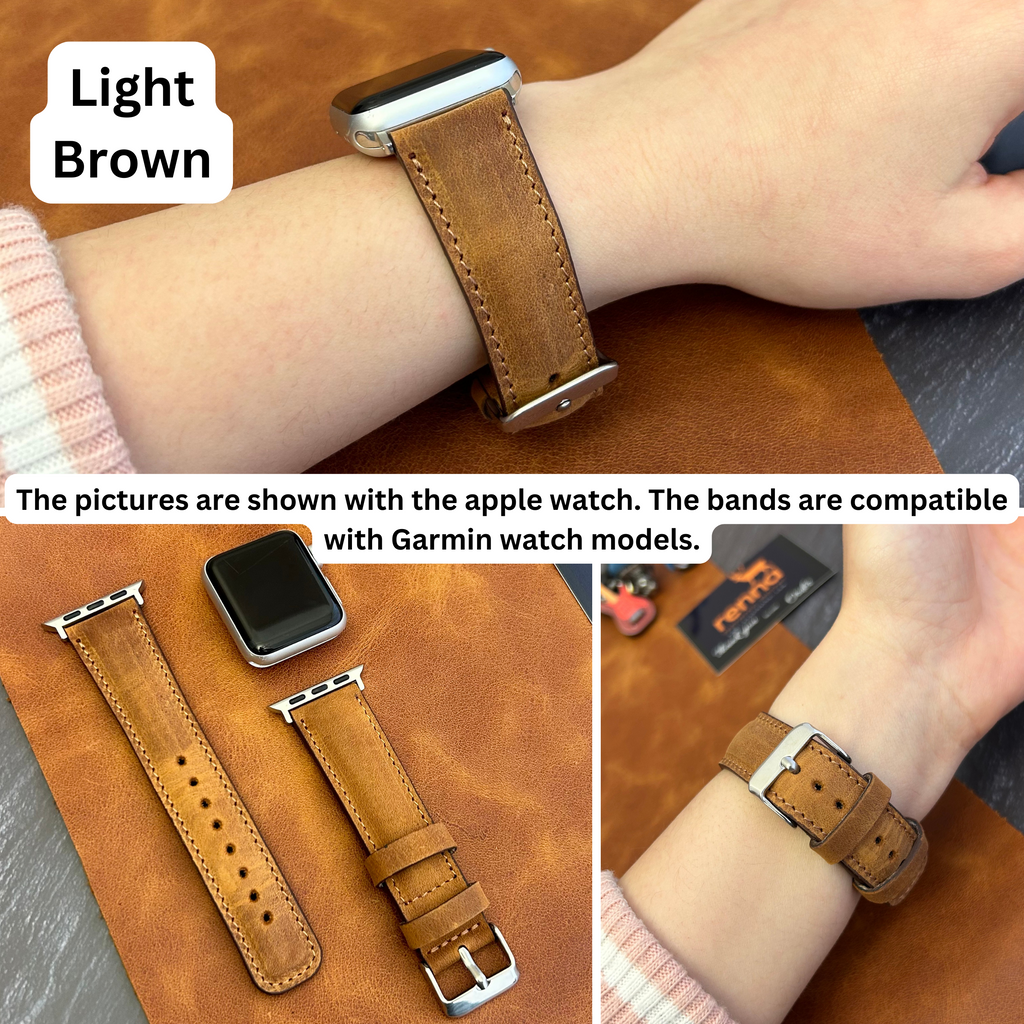 Classic Leather Bands for All Garmin Smart Watches