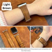 Klassische Lederarmbänder für Fitbit Versa Uhren