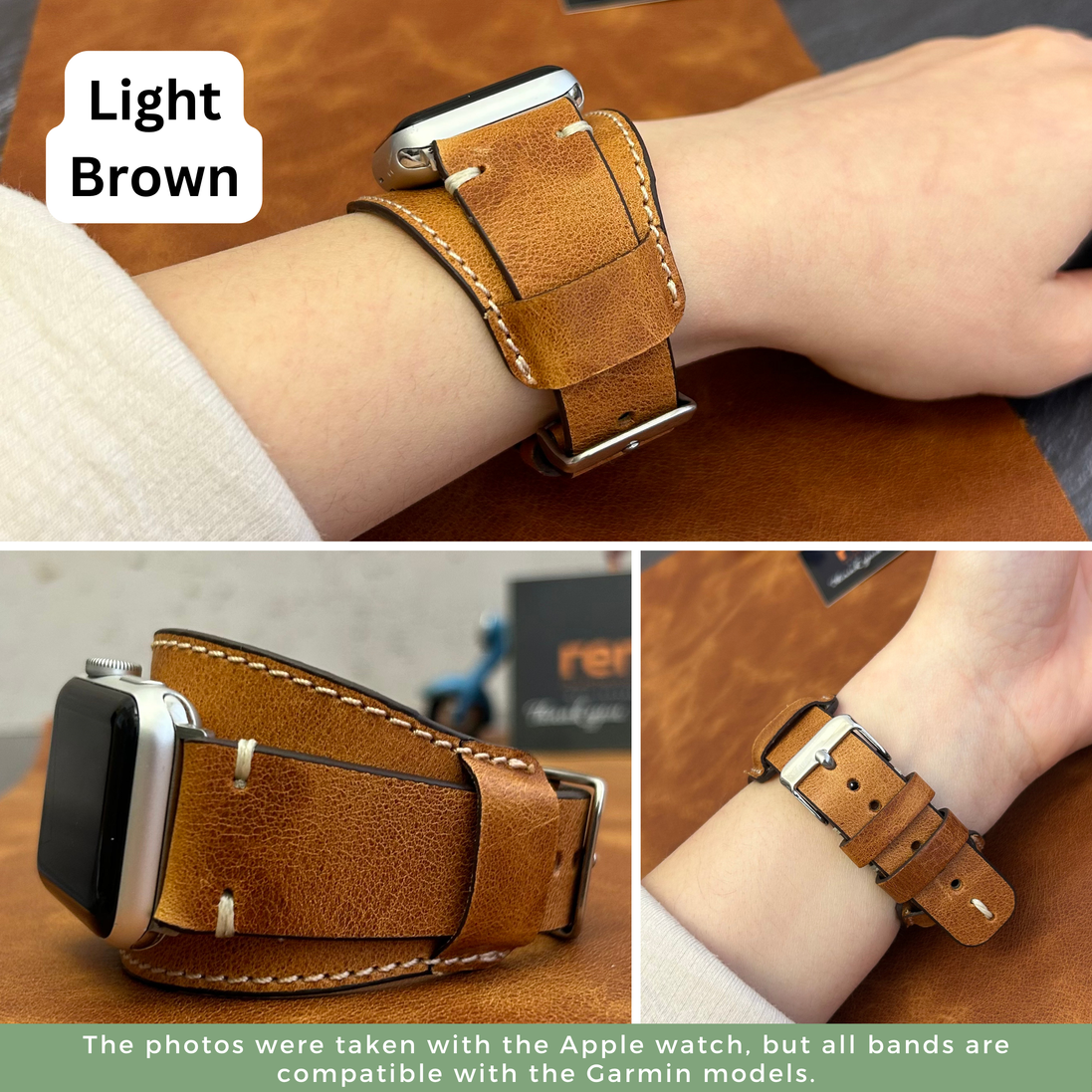 Pulsar-Manschettenarmbänder aus Leder für alle Garmin Smartwatches