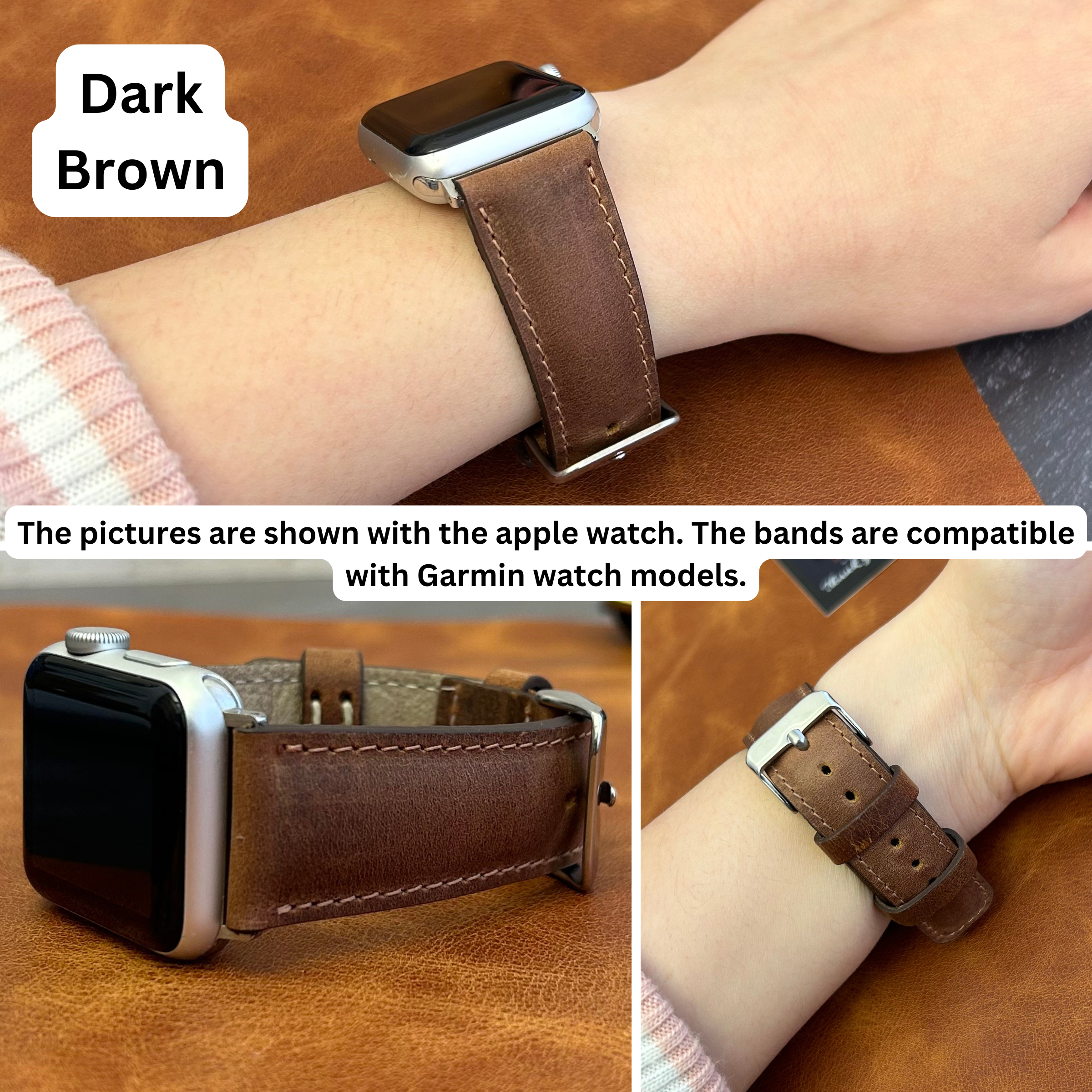 Classic Leather Bands for All Garmin Smart Watches