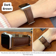 Klassische Lederarmbänder für Fitbit Versa Uhren