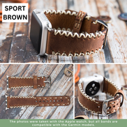 Leather Sport Bands for All Garmin Smart Watches