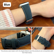 Klassische Lederarmbänder für Fitbit Versa Uhren