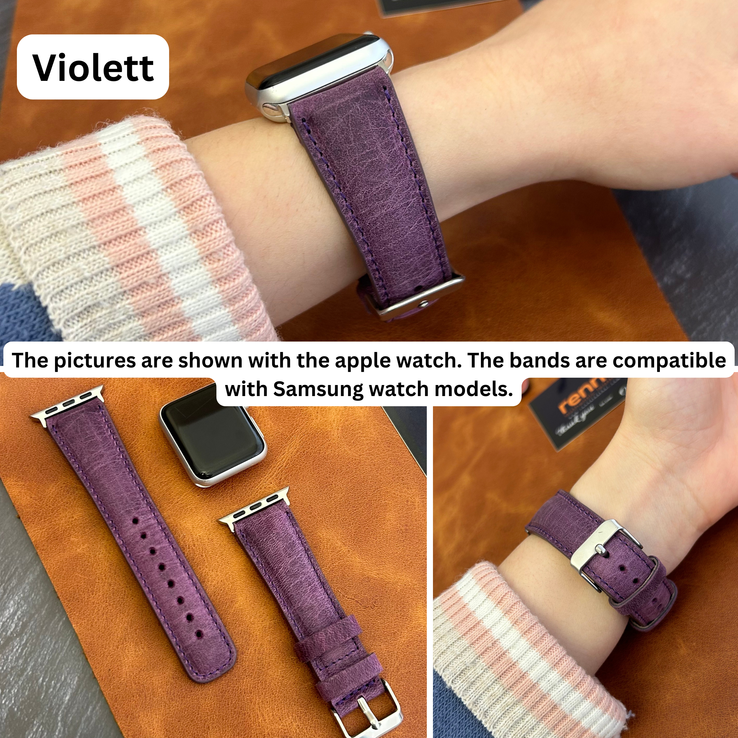 Lederarmbänder für Damen, passend für Samsung Smartwatches