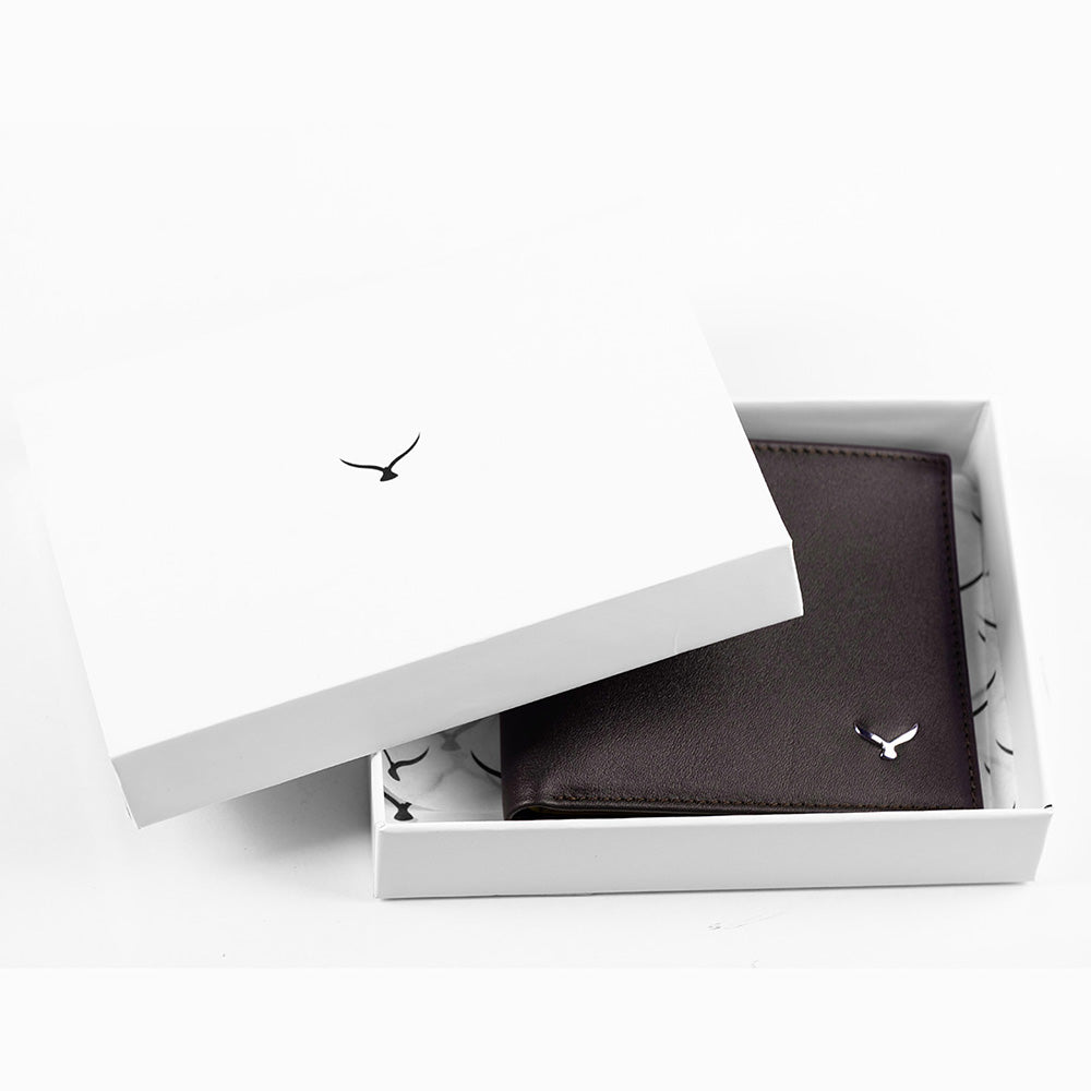 4003 Herren-Ledergeldbörse mit zwei Fächern und Münzfächern