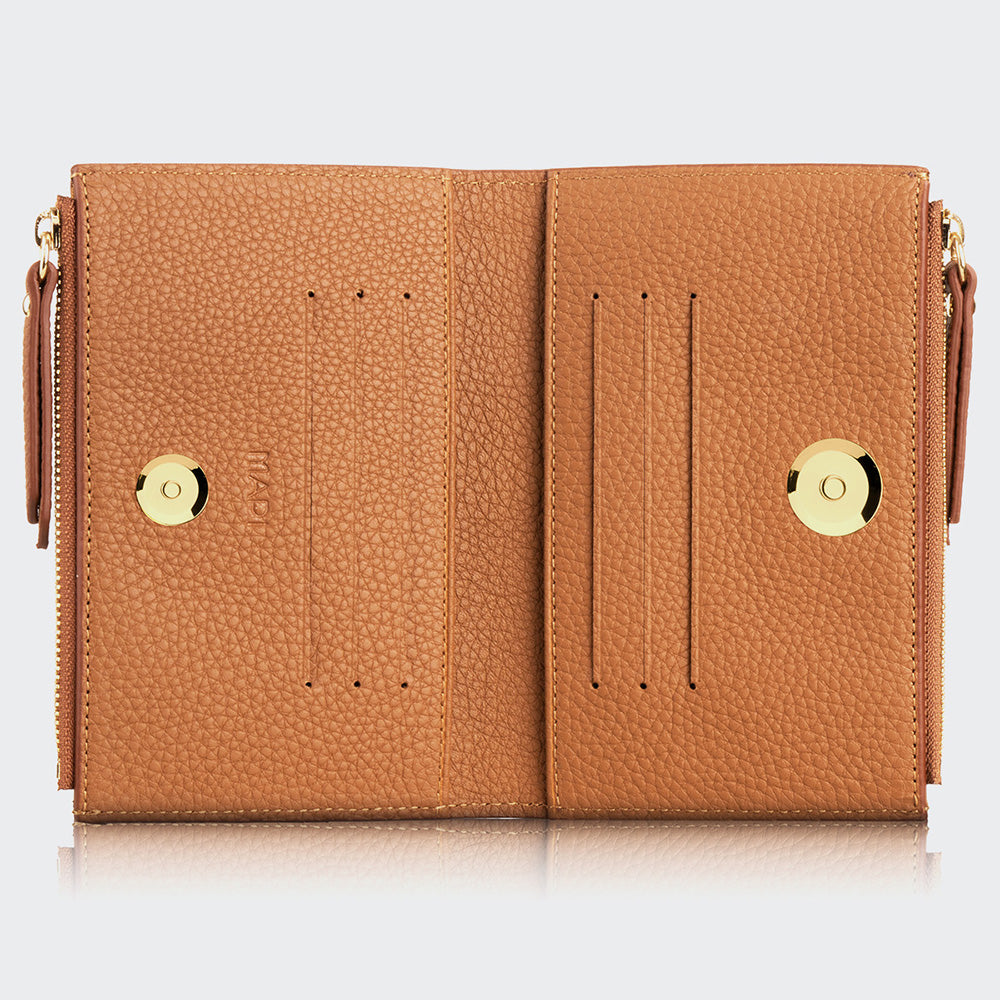 5107 Damen-Geldbörse aus Leder mit zwei Fächern und Magnetverschluss