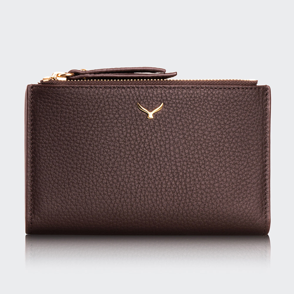 5107 Damen-Geldbörse aus Leder mit zwei Fächern und Magnetverschluss