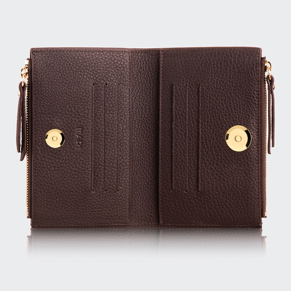 5107 Damen-Geldbörse aus Leder mit zwei Fächern und Magnetverschluss