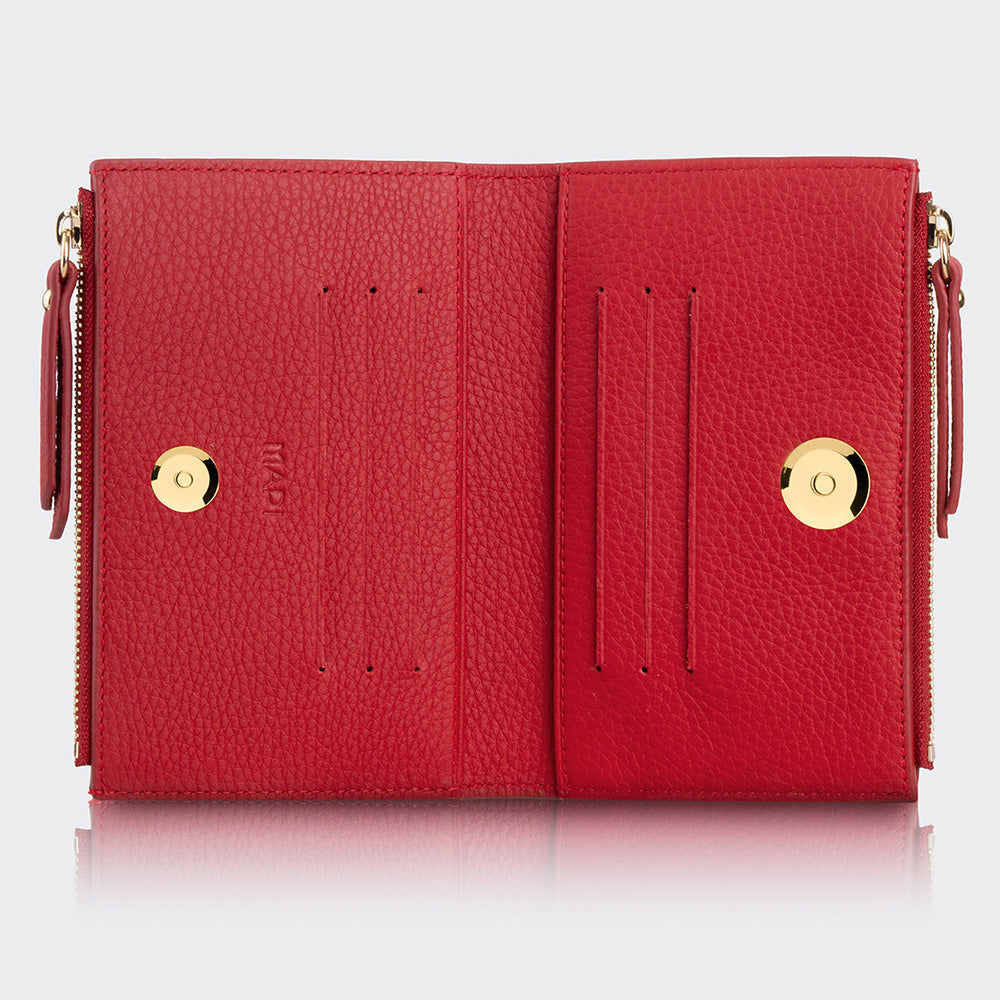 5107 Damen-Geldbörse aus Leder mit zwei Fächern und Magnetverschluss