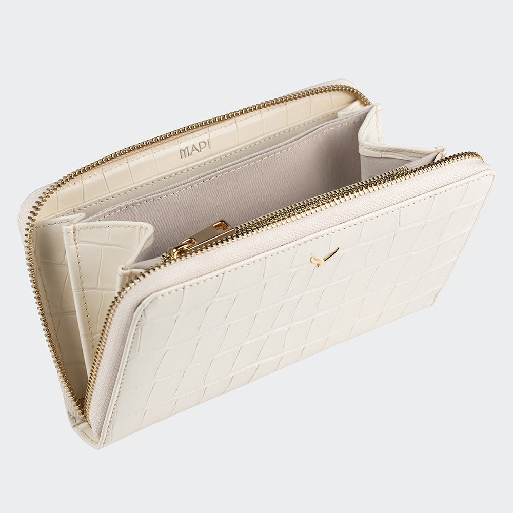 5110 Große Damen-Ledergeldbörse mit drei Fächern