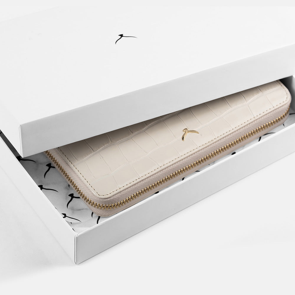 5110 Große Damen-Ledergeldbörse mit drei Fächern