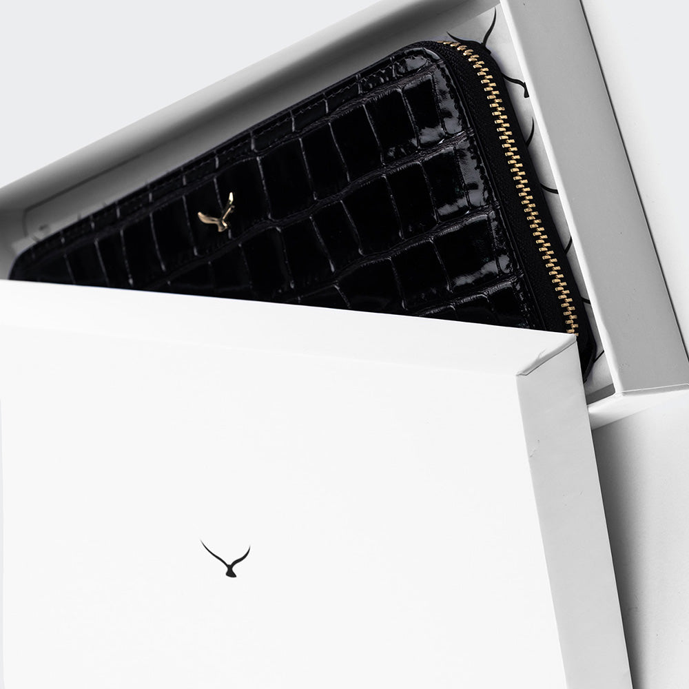 5110 Große Damen-Ledergeldbörse mit drei Fächern