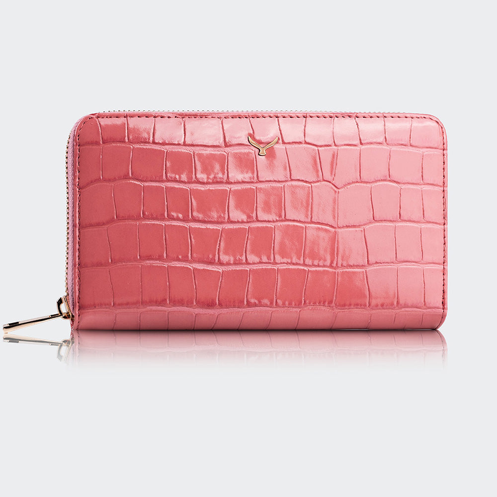 5110 Große Damen-Ledergeldbörse mit drei Fächern