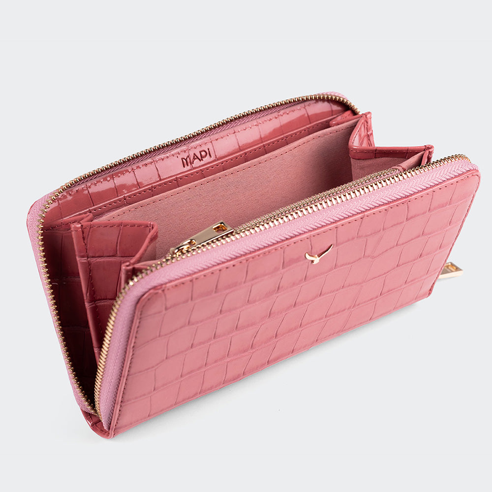 5110 Große Damen-Ledergeldbörse mit drei Fächern