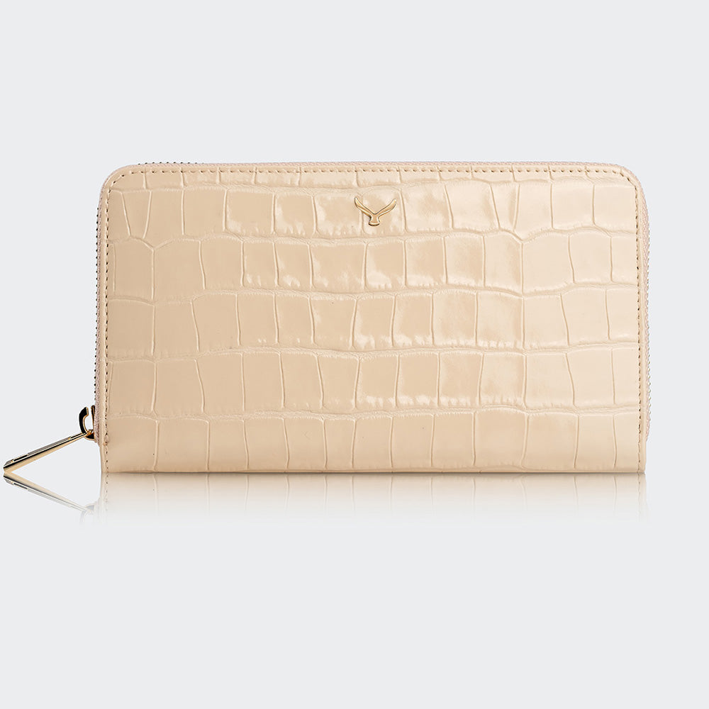 5110 Große Damen-Ledergeldbörse mit drei Fächern