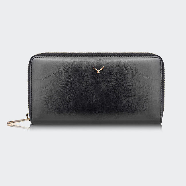 5111 Große Damen-Ledergeldbörse mit zwei Fächern