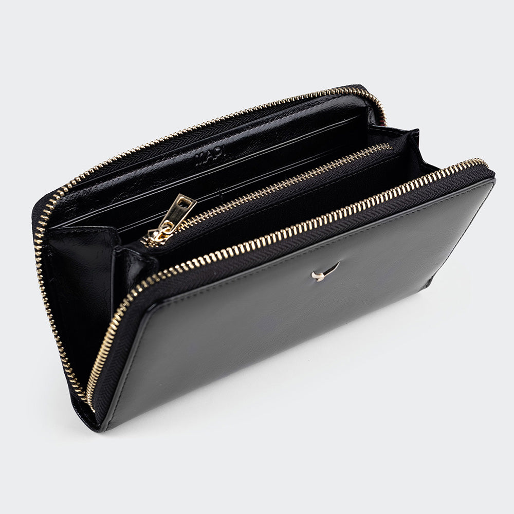 5111 Große Damen-Ledergeldbörse mit zwei Fächern