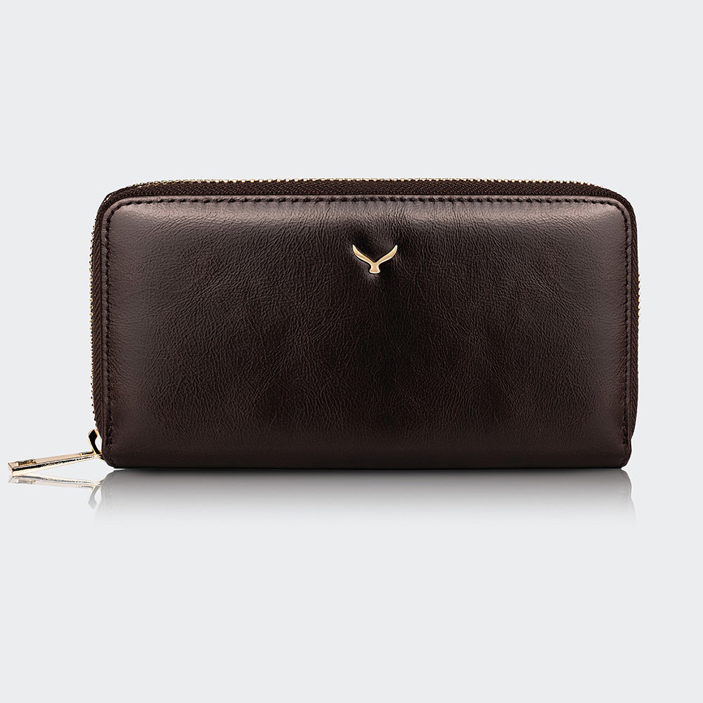 5111 Women Large Leather Wallet With Dual Compartments