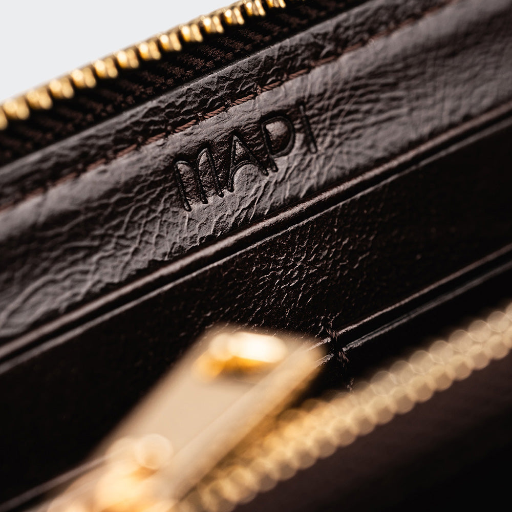 5111 Große Damen-Ledergeldbörse mit zwei Fächern