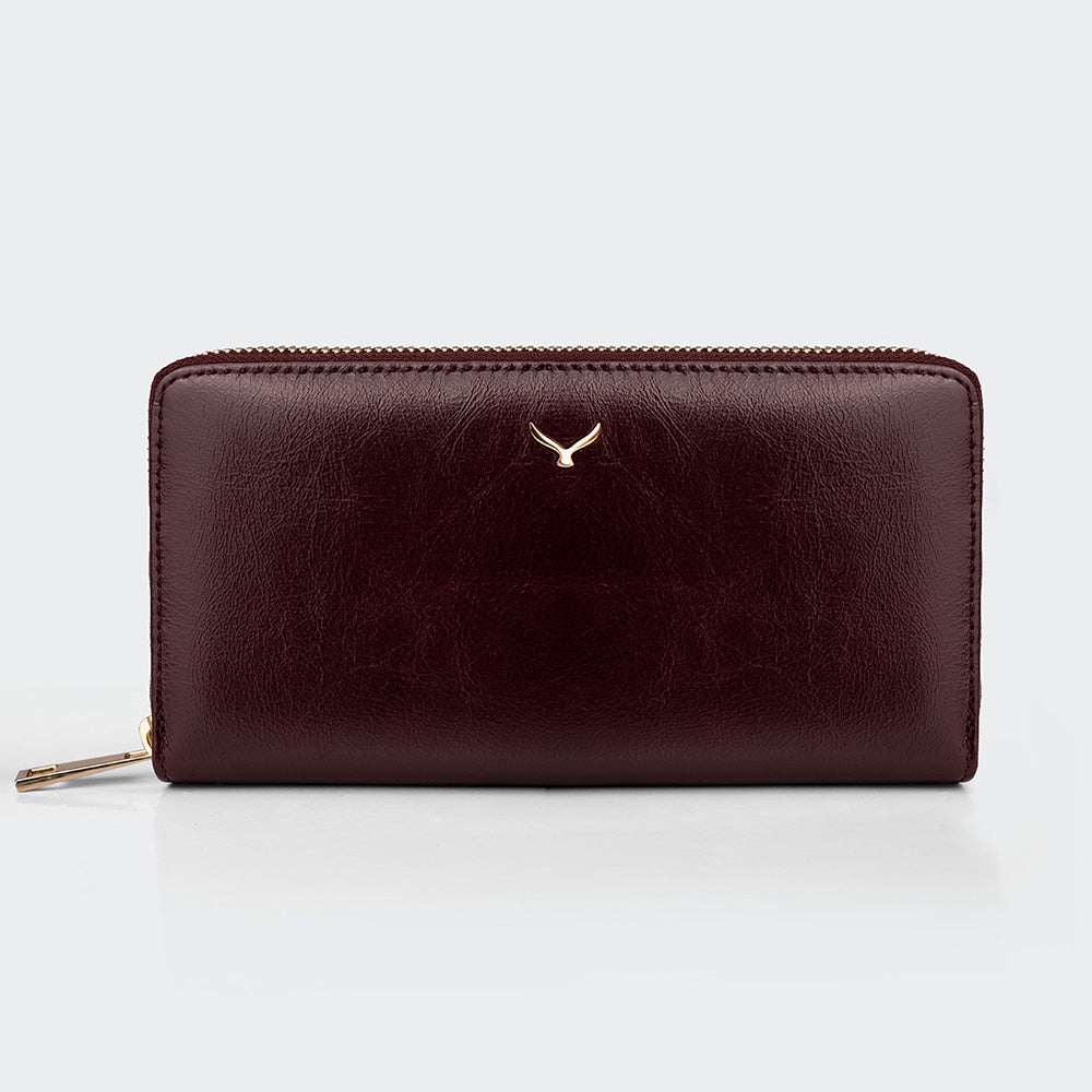 5111 Women Large Leather Wallet With Dual Compartments