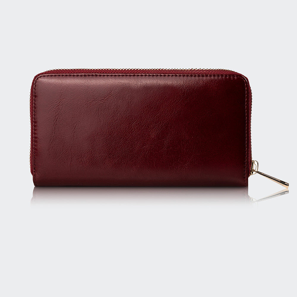 5111 Women Large Leather Wallet With Dual Compartments