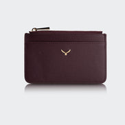 5507 Damen-Kartenetui aus Leder mit Reißverschluss