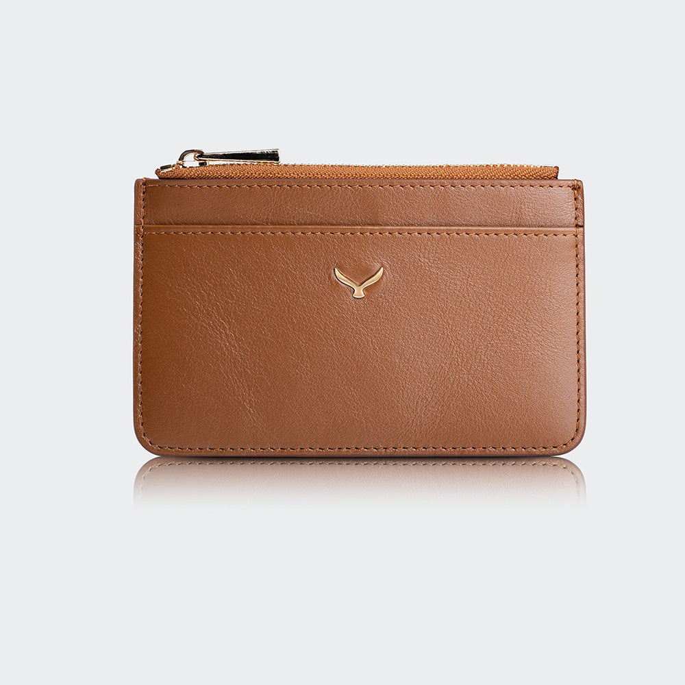 5507 Damen-Kartenetui aus Leder mit Reißverschluss